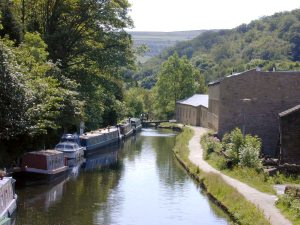 Canal running through Hebden Bridge